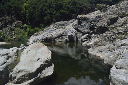 Is Caddaias pools in the Flumendosa riverの写真素材
