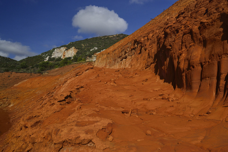 Landfill of red mud of Monteponi mineの写真素材