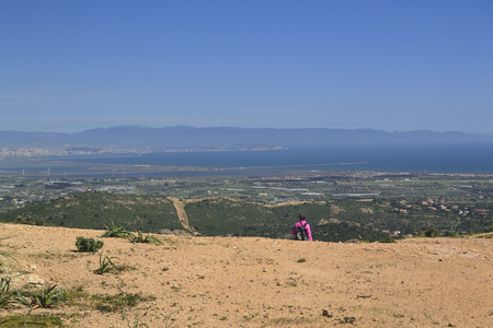 View of Cagliari from Monte S. Barbaraの写真素材