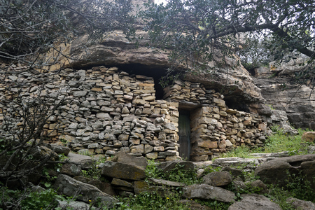 Refuge under rock of the shepherdの写真素材