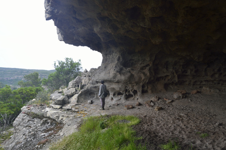 View of Iba Sa Tana rocky wallsの写真素材