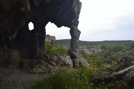 View of Iba Sa Tana rocky wallsの写真素材