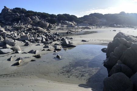 Beach of Punta Molentisの写真素材