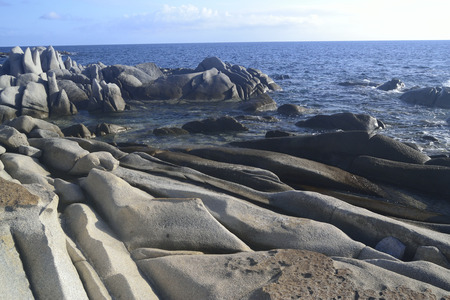 The coast of Punta Molentisの写真素材