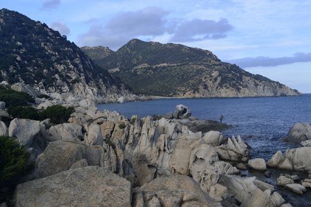 The coast of Punta Molentisの写真素材