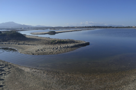 View of Santa Gilla pondの写真素材