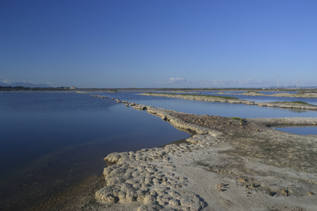 View of Santa Gilla pondの写真素材