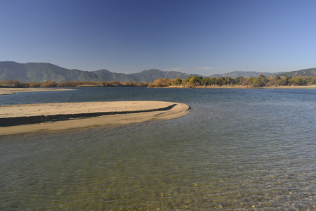Flumendosa river near Porto Corallo beachの写真素材