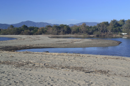 Flumendosa river near Porto Corallo beachの写真素材
