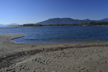 Flumendosa river near Porto Corallo beachの写真素材