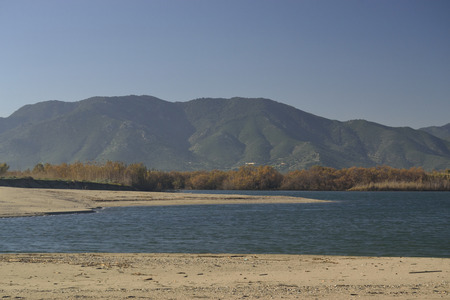 Flumendosa river near Porto Corallo beachの写真素材