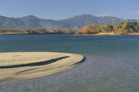 Flumendosa river near Porto Corallo beachの写真素材