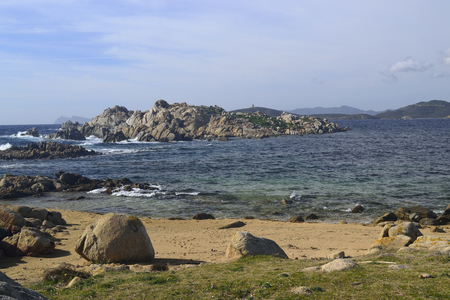 View of Ferraglione isles and Punta Calarzaの写真素材
