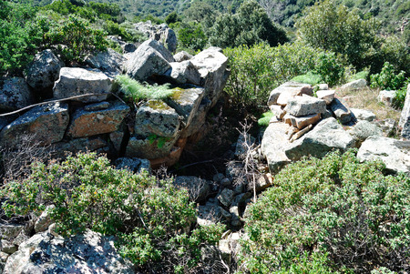 View of Nuraghe Cotte Baccasの写真素材