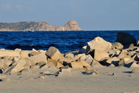 Beach of Punta Molentisの写真素材