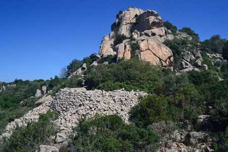 View of nuraghe Perdas Biancasの写真素材