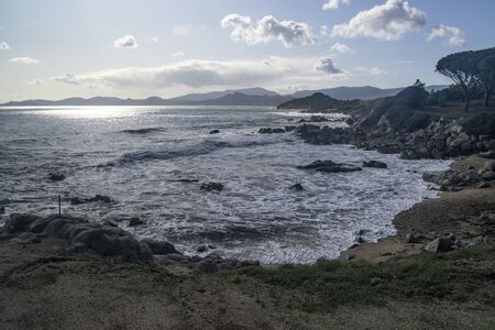 View of Capo Ferrato coastの写真素材