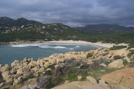 View of Cala Cipolla beachの写真素材