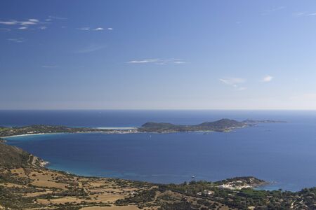 Panorama from Bruncu Su Scrau, in the background Capo Carbonaraの写真素材