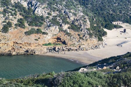 View of Cala Domestica beachの写真素材