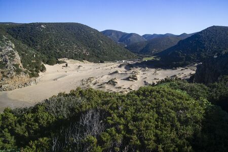 View of Cala Domestica beachの写真素材