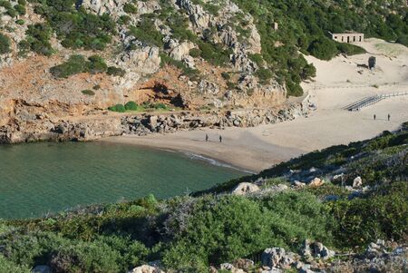 View of Cala Domestica beachの写真素材