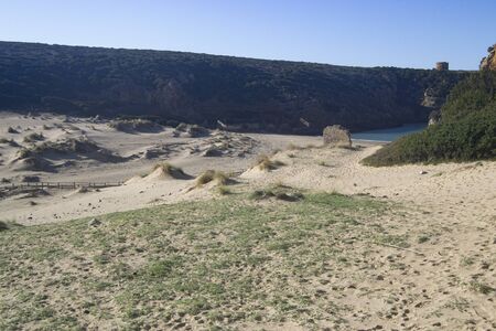 View of Cala Domestica beachの写真素材