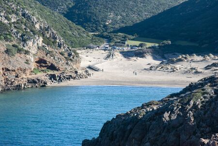 View of Cala Domestica beachの写真素材