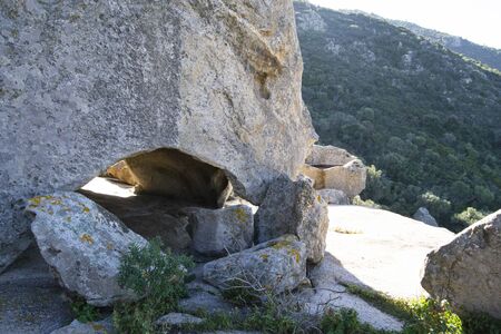 On Cuguddu of Monte Liuru, also called the pyramidの写真素材