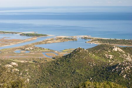 The coast of Muravera from Monte Liuruの写真素材
