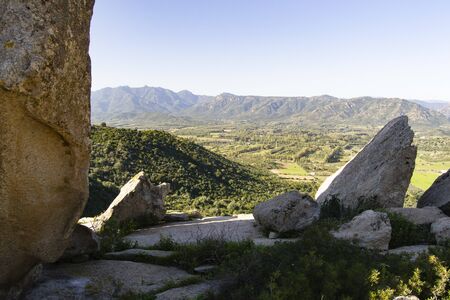 On Cuguddu of Monte Liuru, also called the pyramidの写真素材