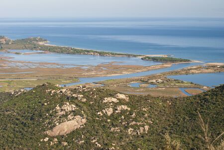 The coast of Muravera from Monte Liuruの写真素材