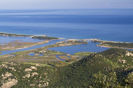 The coast of Muravera from Monte Liuruの写真素材