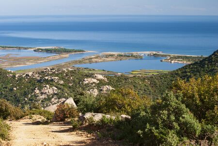 The coast of Muravera from Monte Liuruの写真素材