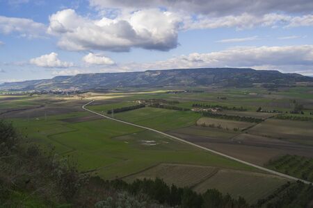 Landscape of Marmilla, in the background Giara plateauの写真素材