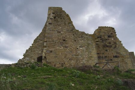 View of Las Plassas castle ruinsの写真素材