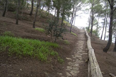 The path to Las Plassas castle ruinsの写真素材