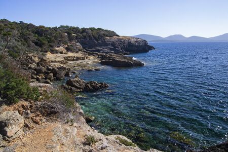The coast of Porto Pinedduの写真素材