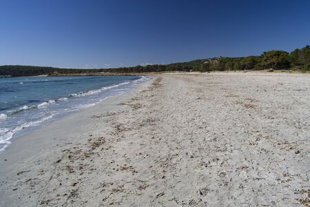 View of Porto Pino beachの写真素材