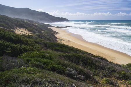 View of Scivu beachの写真素材