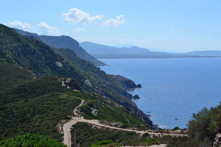 The coast of Argentieraの写真素材