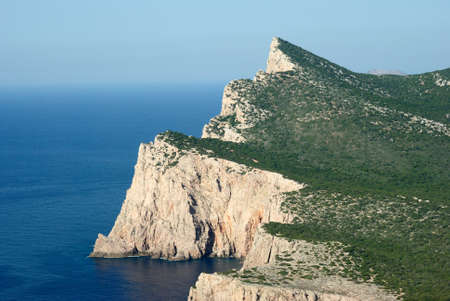 View of Punta Carone and Punta Cristallo in the coast of Capo Cacciaの写真素材