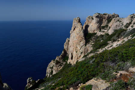 The coast of Capo Cacciaの写真素材