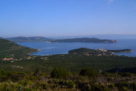 View of Porto Conte bayの写真素材