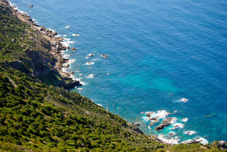 The coast under Punta Lu Caparoniの写真素材