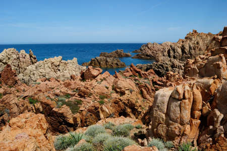 View of the coast between Li Cossi and Cala Tinnariの写真素材