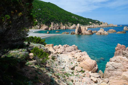 View of Cala Tinnari beachの写真素材
