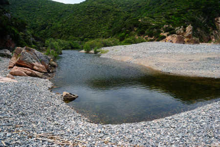 View of Cala Tinnari beachの写真素材