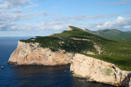 View of the cliffs of Capo Cacciaの写真素材
