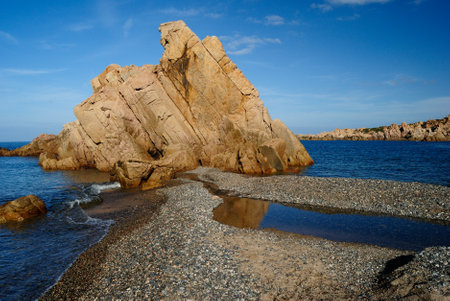 View of the Cala Tinnari beachの写真素材
